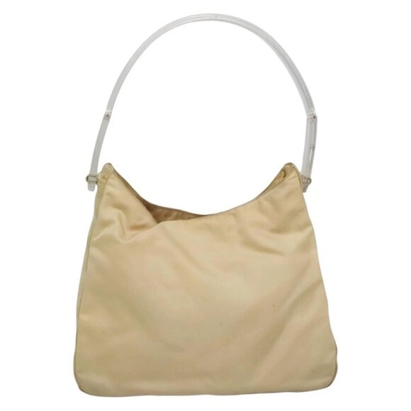 PRADA Shoulder Bag Nylon Plastic Cream Clear - Picture 2 of 16